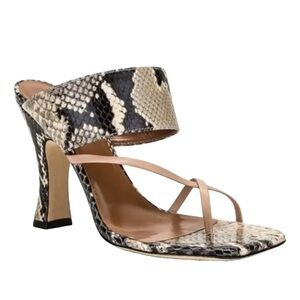 Paris Texas Women's Snake Print Heel Sandals
